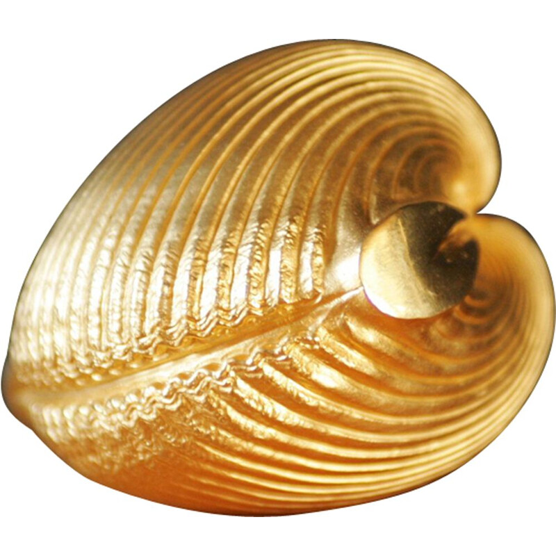 Coquille vintage en bronze doré par Charles