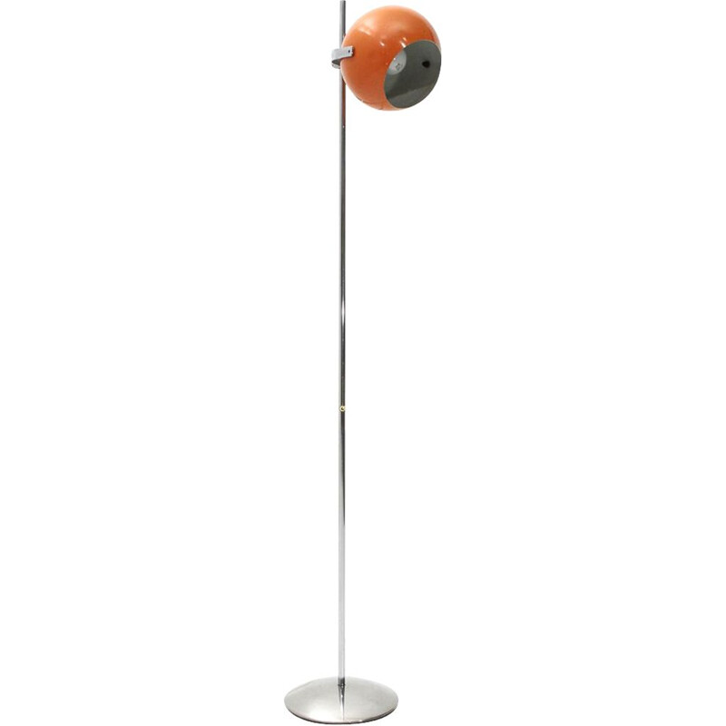 Vintage floor lamp with orange shade by Reggiani, 1970