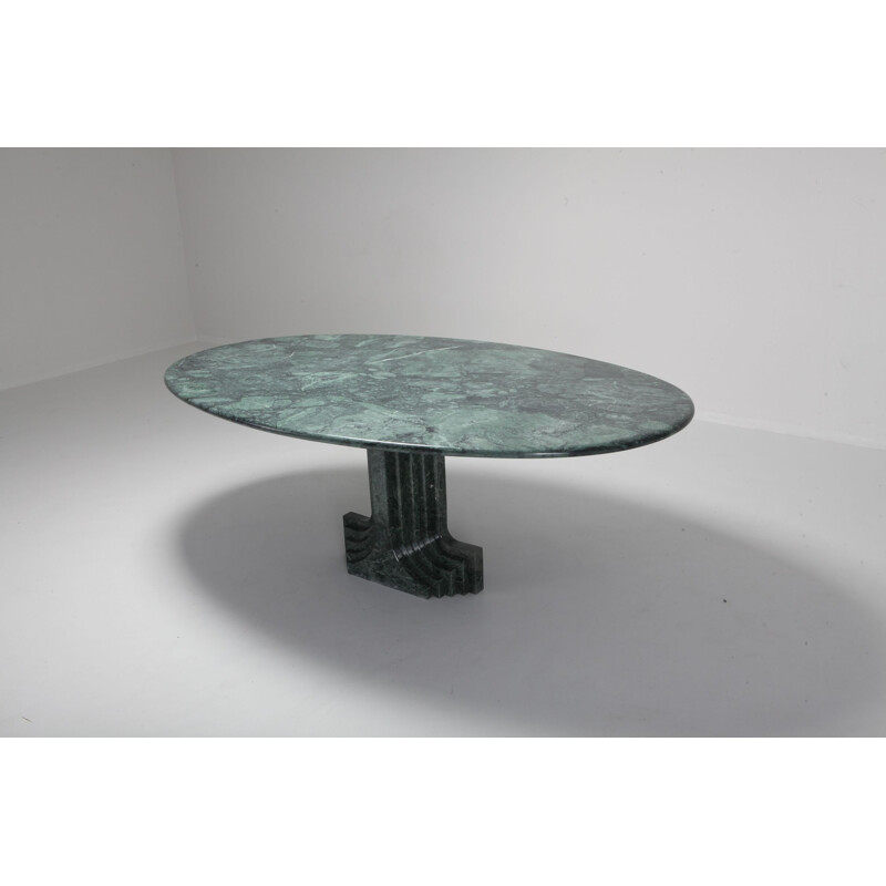 Vintage Carlo Scarpa dining table Samo in green marble