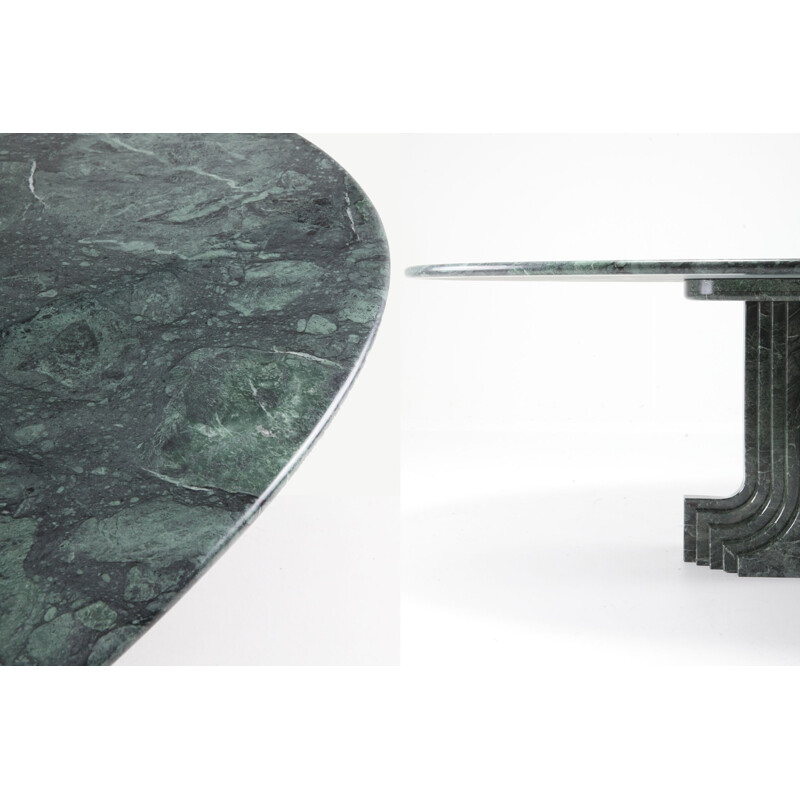 Vintage Carlo Scarpa dining table Samo in green marble