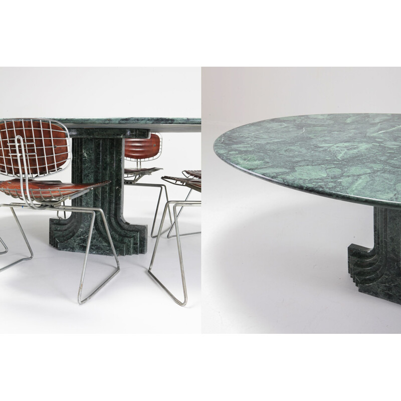 Vintage Carlo Scarpa dining table Samo in green marble