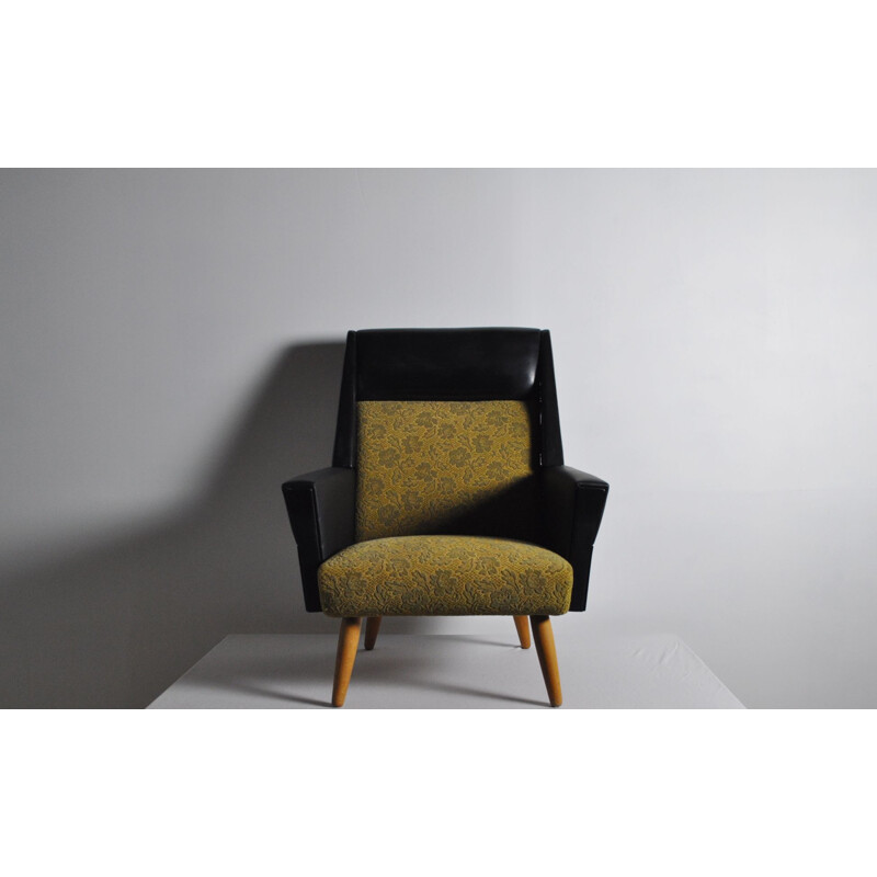 Vintage Danish easy chair from the 1950s with original fabric
