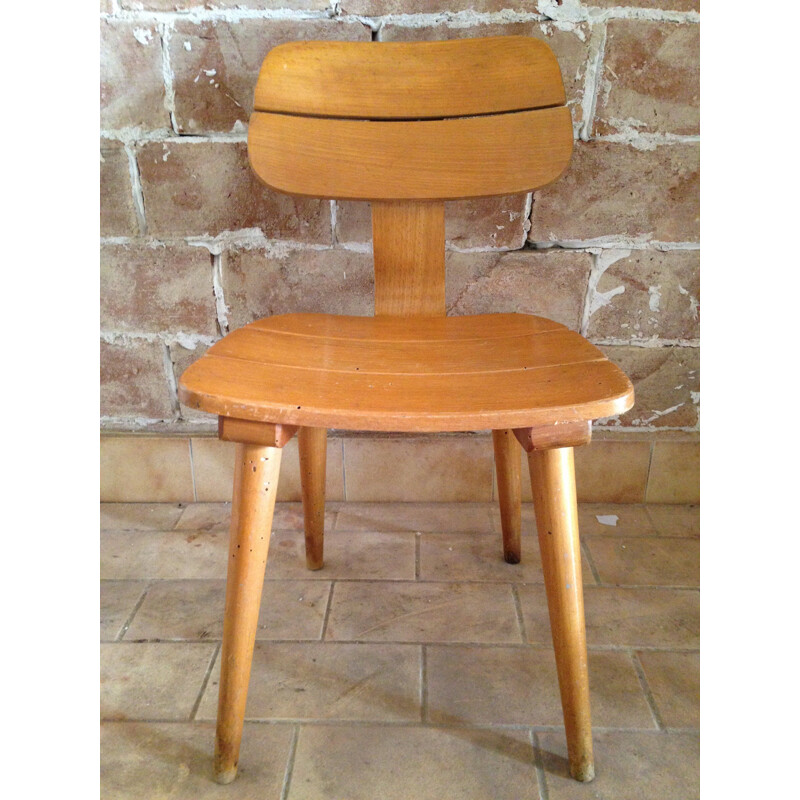 Vintage Baumann children's chair with curved wood