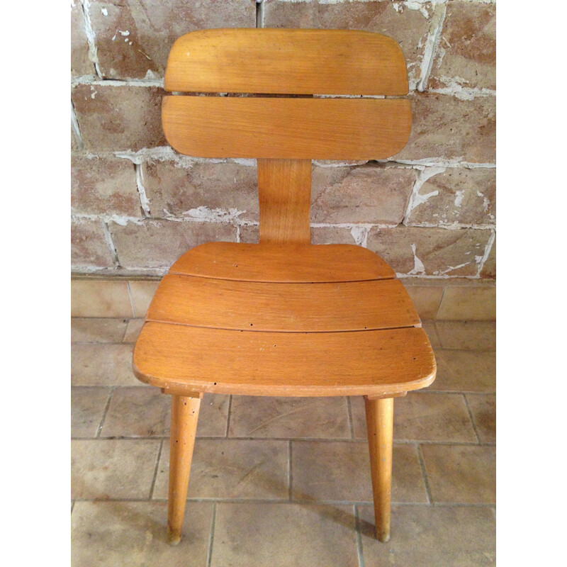 Vintage Baumann children's chair with curved wood