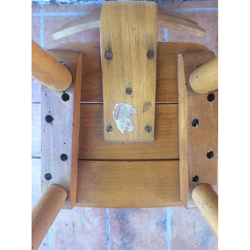 Vintage Baumann children's chair with curved wood