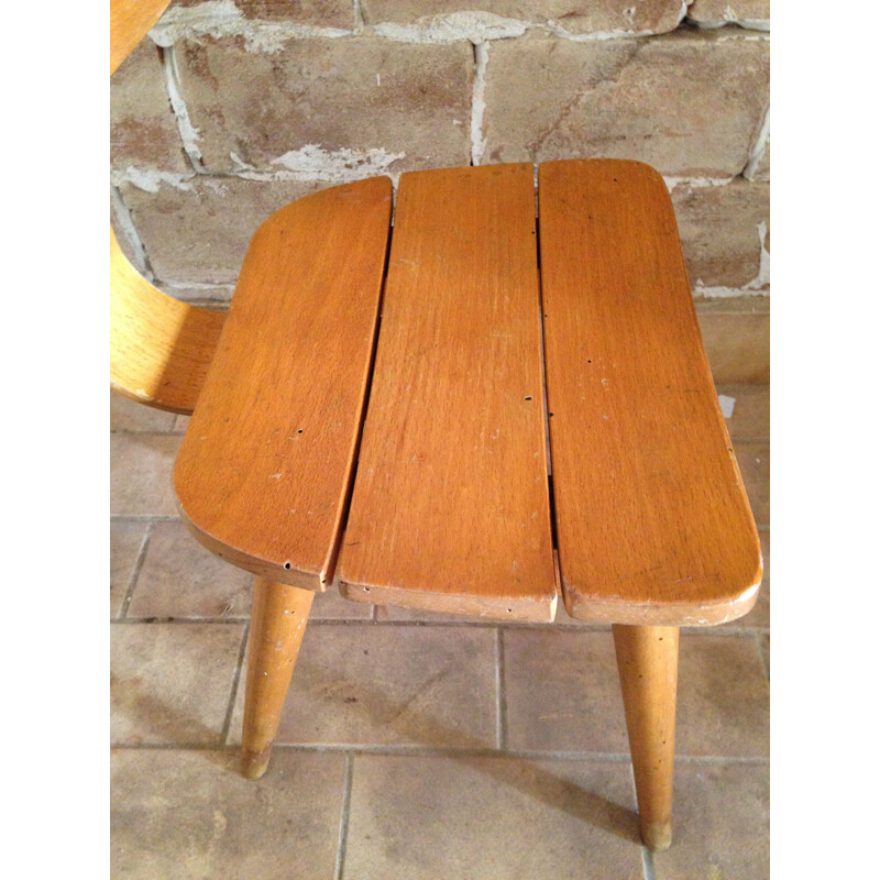 Vintage Baumann children's chair with curved wood