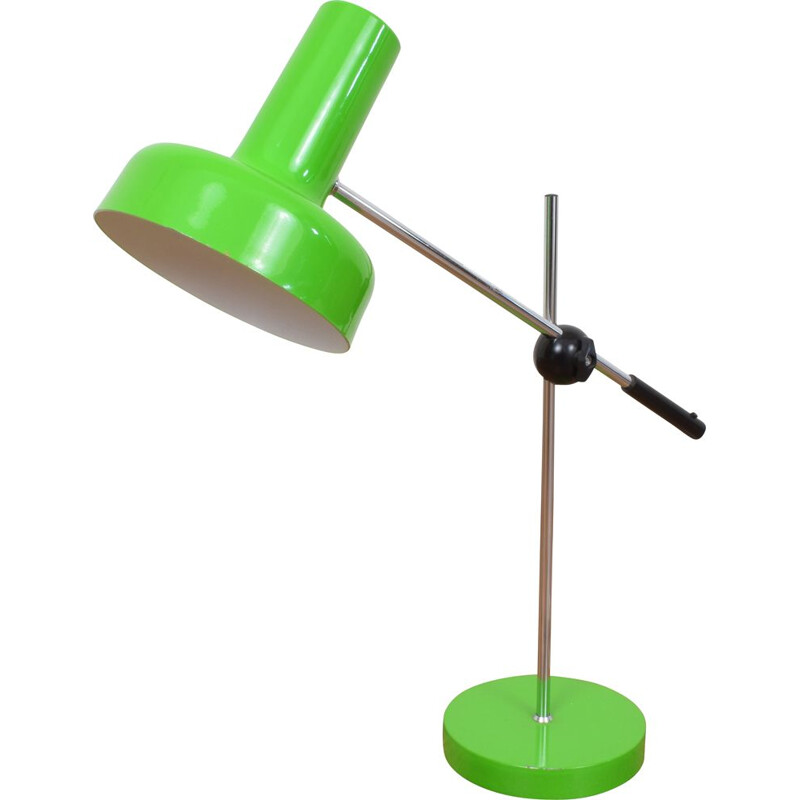 Vintage german green table lamp in metal for Gura Leuchten 1970