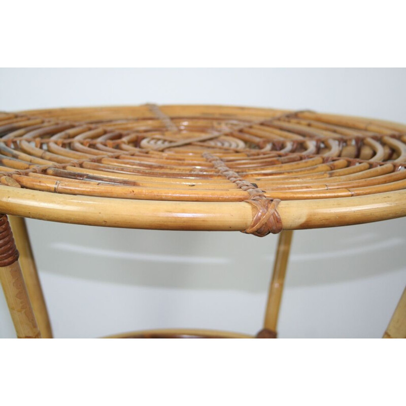 Vintage rattan side table