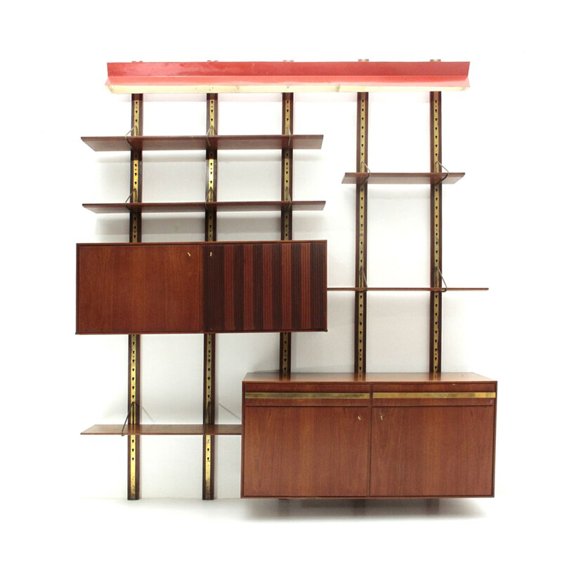 Italian wall unit with red lamp