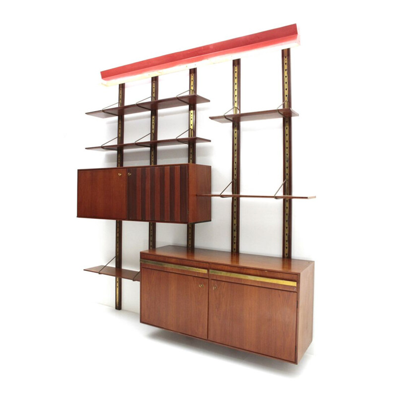 Italian wall unit with red lamp