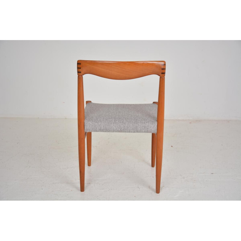 Set of 6 grey chairs in teak by Bramin