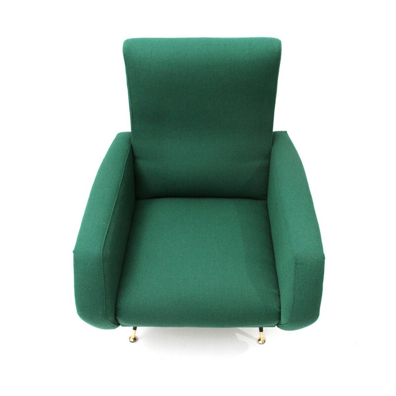 Pair of green armchairs by Gigi Radice for Minotti