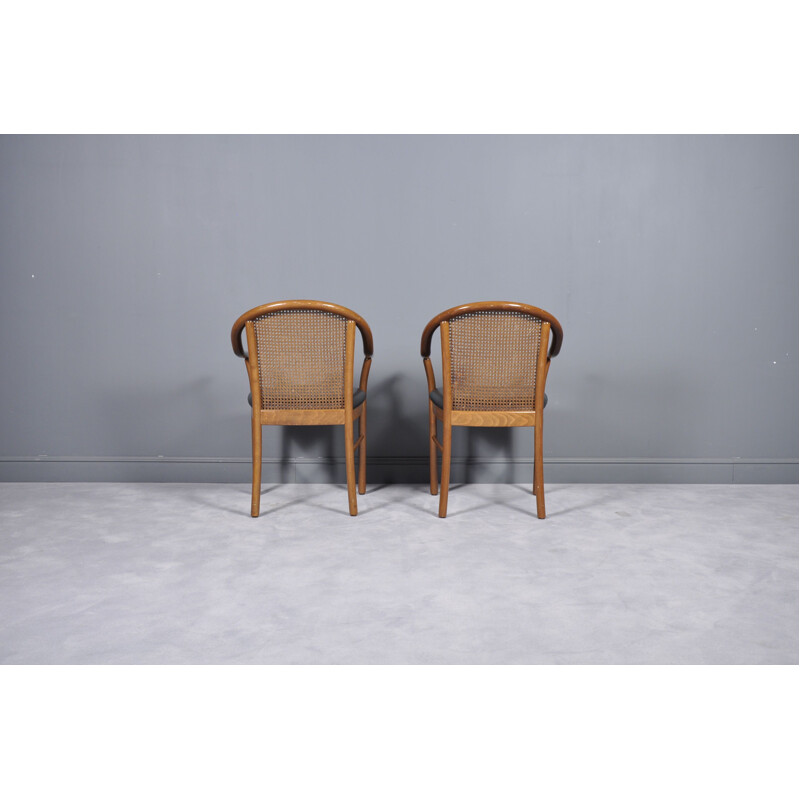 Pair of wooden side chairs by Consorzio