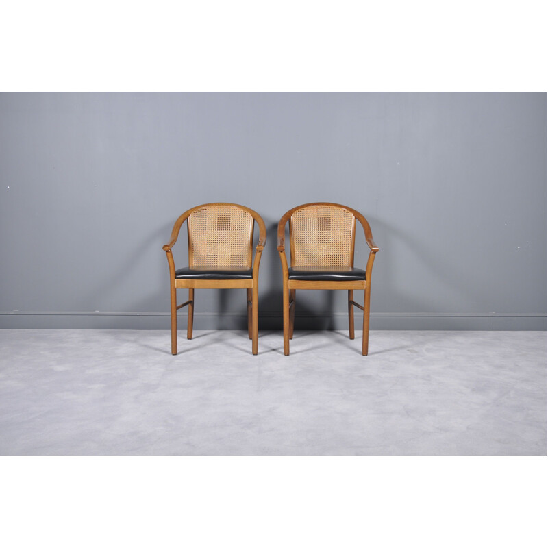 Pair of wooden side chairs by Consorzio