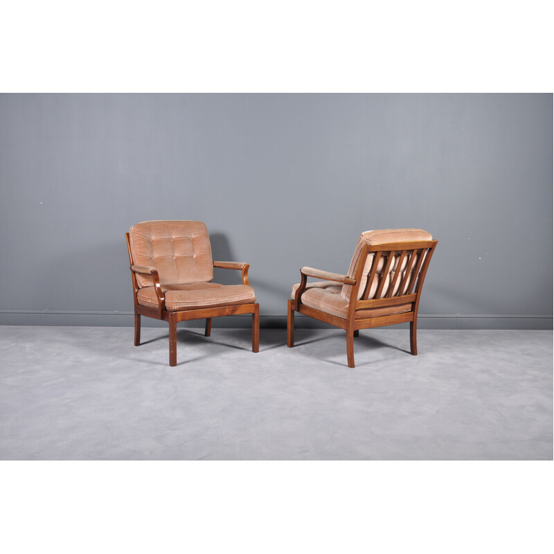Set of 2 vintage Swedish lounge chairs