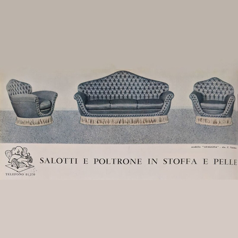 Canapé vintage italien par Ferdinanda Walcher pour Walcher