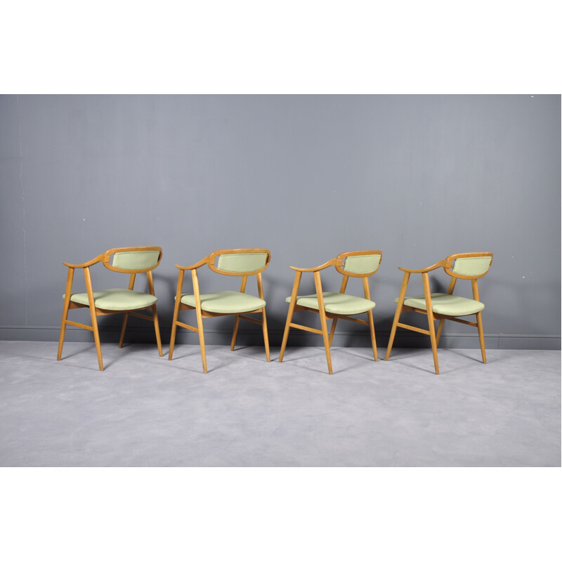 Set of 4 vintage oak chairs by Albin Johansson & Söner, Hyssna