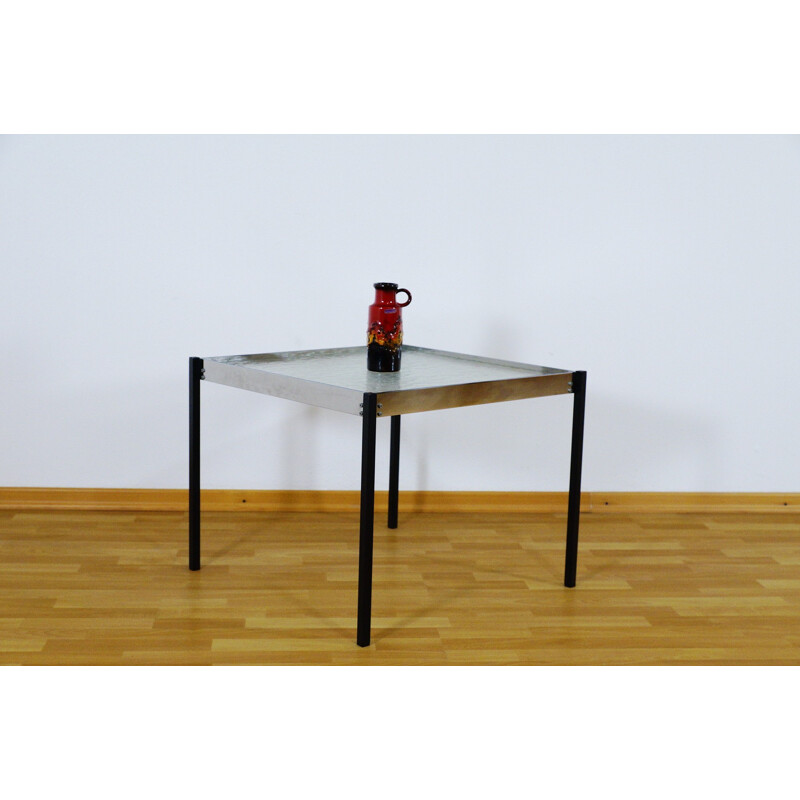 Vintage coffee table in metal and glass, Gunter RENKEL - 1970s