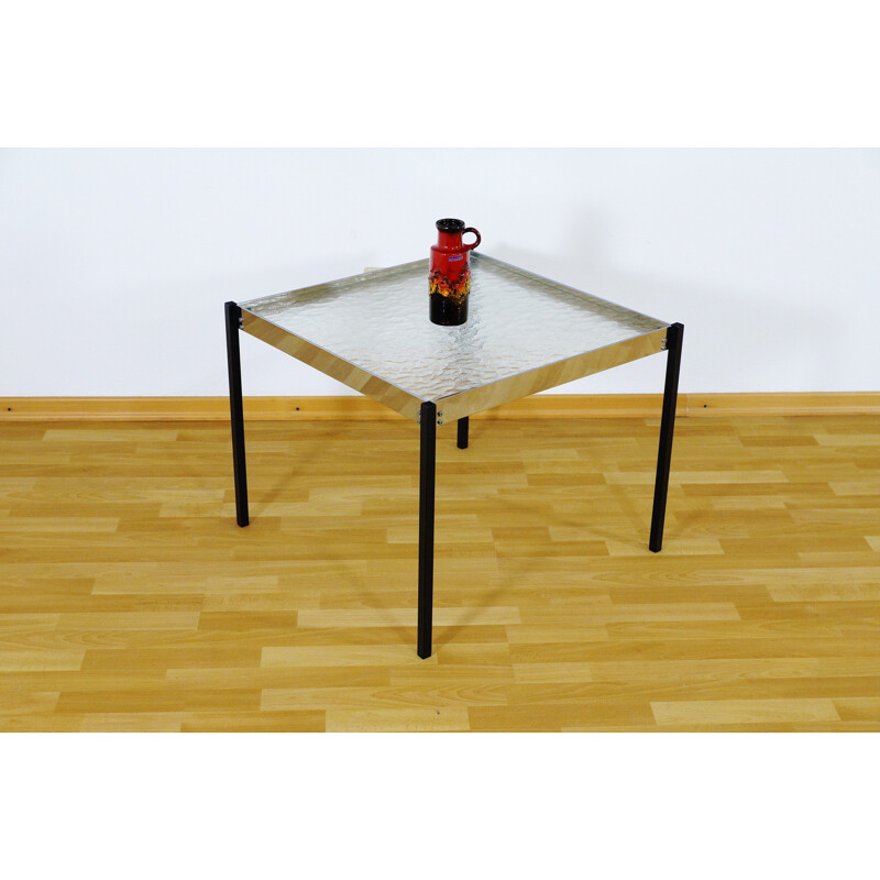 Vintage coffee table in metal and glass, Gunter RENKEL - 1970s