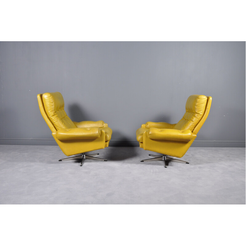 Set of 2 Swedish Swivel Chairs from Lystolet