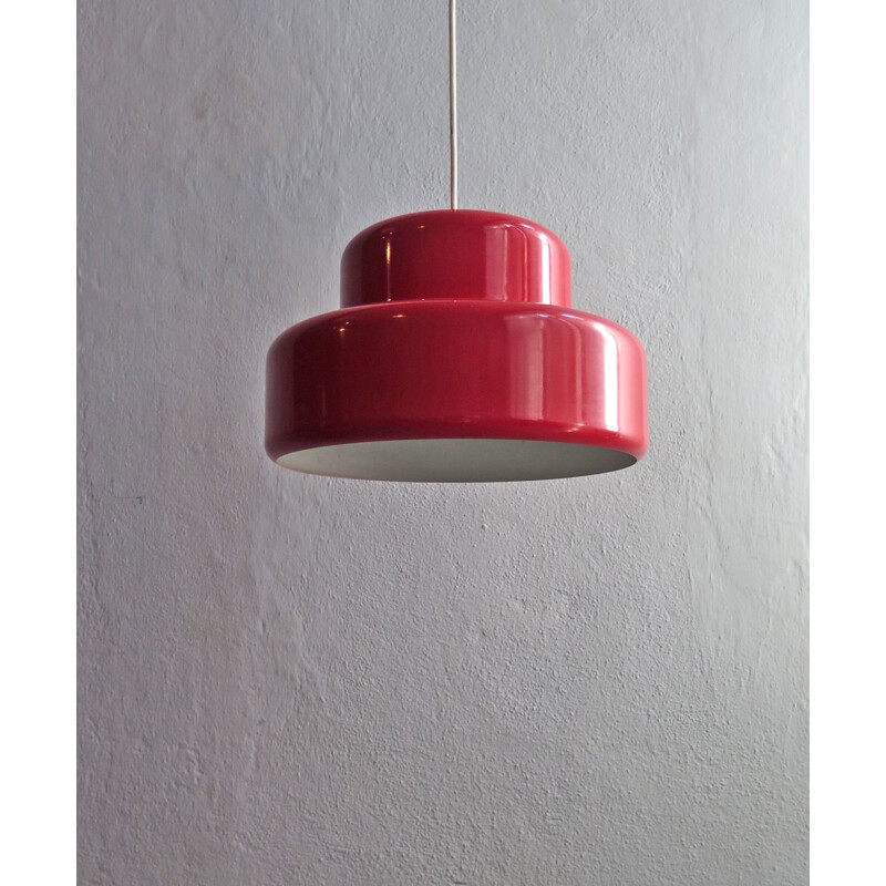 Vintage Lyfa red metal pendant lamp