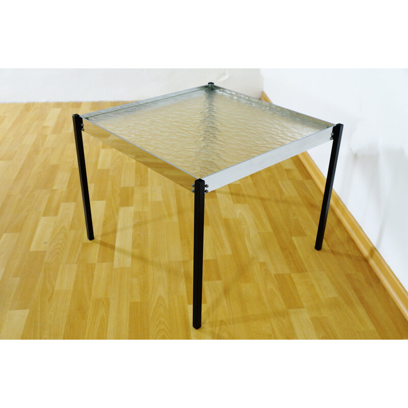Vintage coffee table in metal and glass, Gunter RENKEL - 1970s