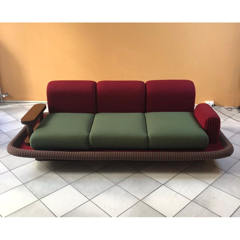 Vintage carpet wheel by Ettore Sottsass sofa