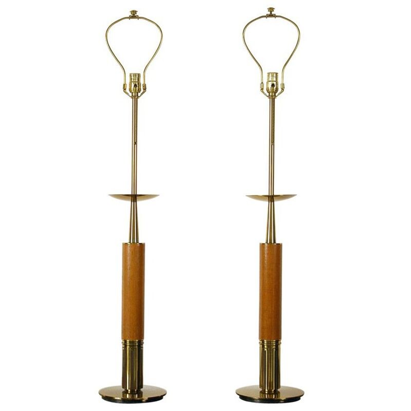 Grande paire de lampes vintage de table américaines par Stiffel Chicago USA