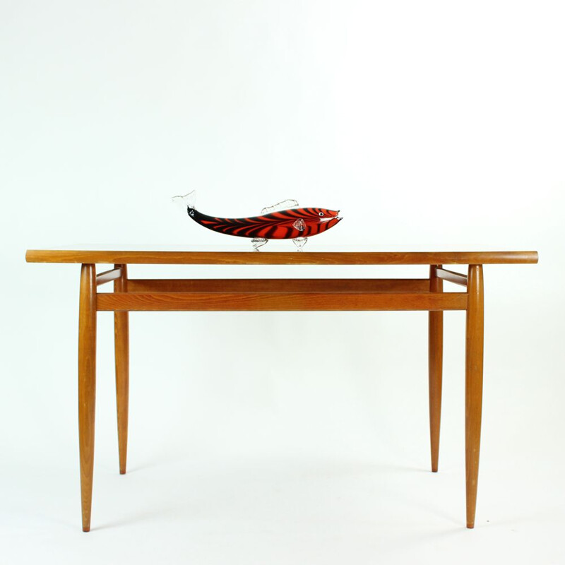 Vintage teak and mahogany dining table