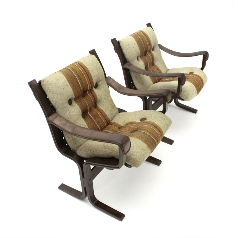 Pair of vintage armchairs by Ingmar Relling for Westnofa, Norway 1970