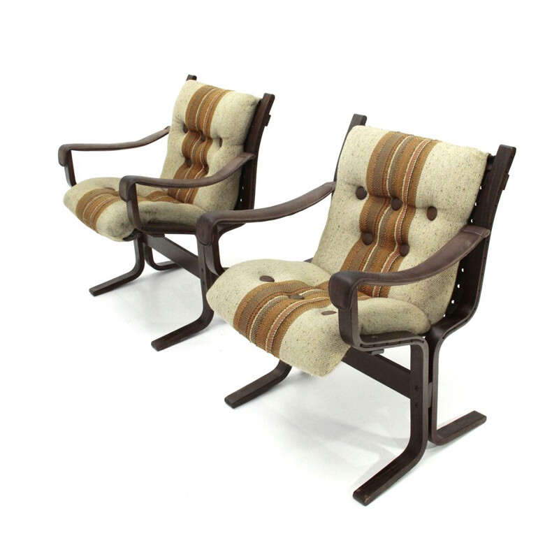 Pair of vintage armchairs by Ingmar Relling for Westnofa, Norway 1970