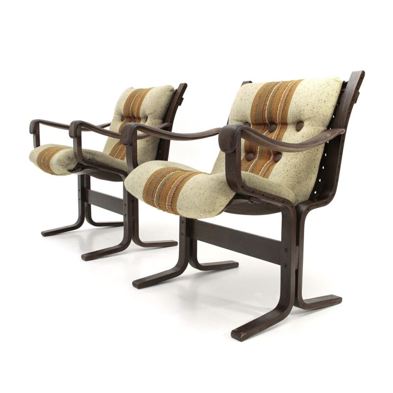 Pair of vintage armchairs by Ingmar Relling for Westnofa, Norway 1970