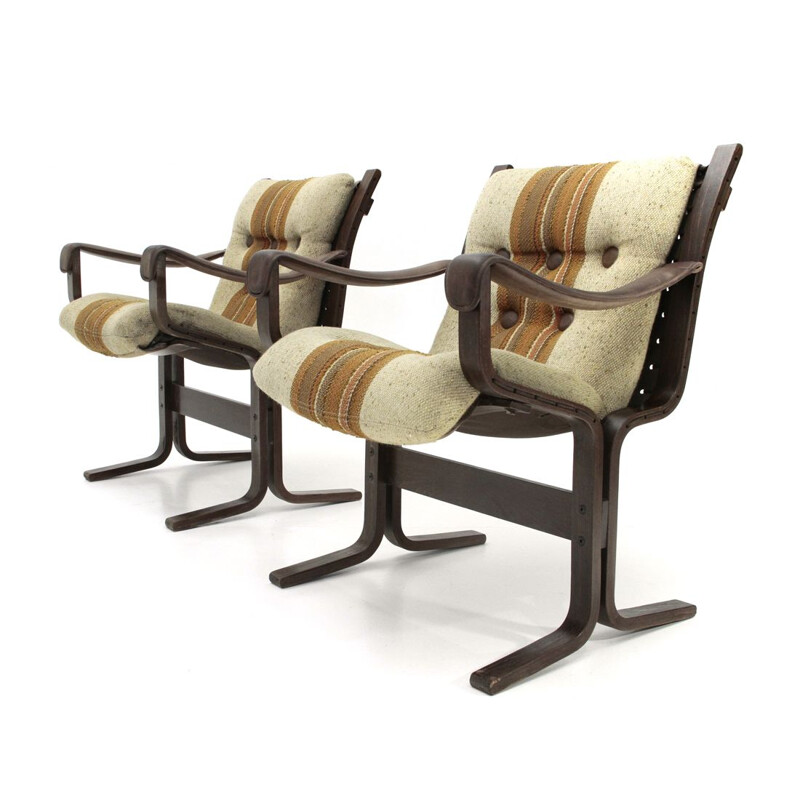 Pair of vintage armchairs by Ingmar Relling for Westnofa, Norway 1970