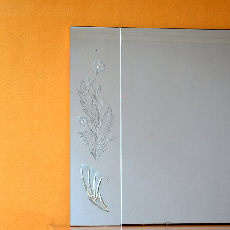 Vintage XXL beveled mirror