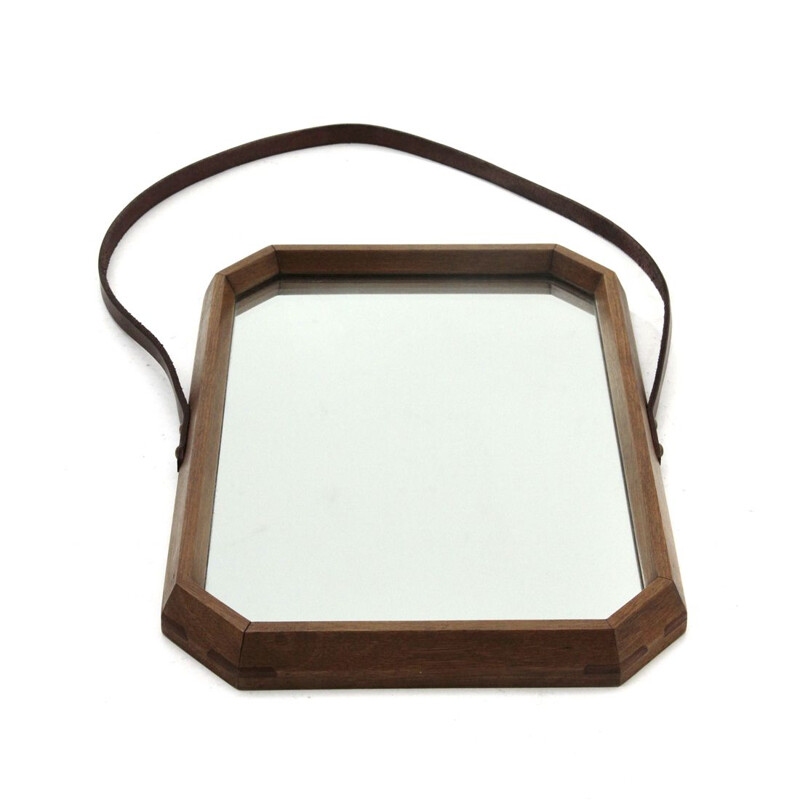 Vintage Italian wood frame mirror, 1960s