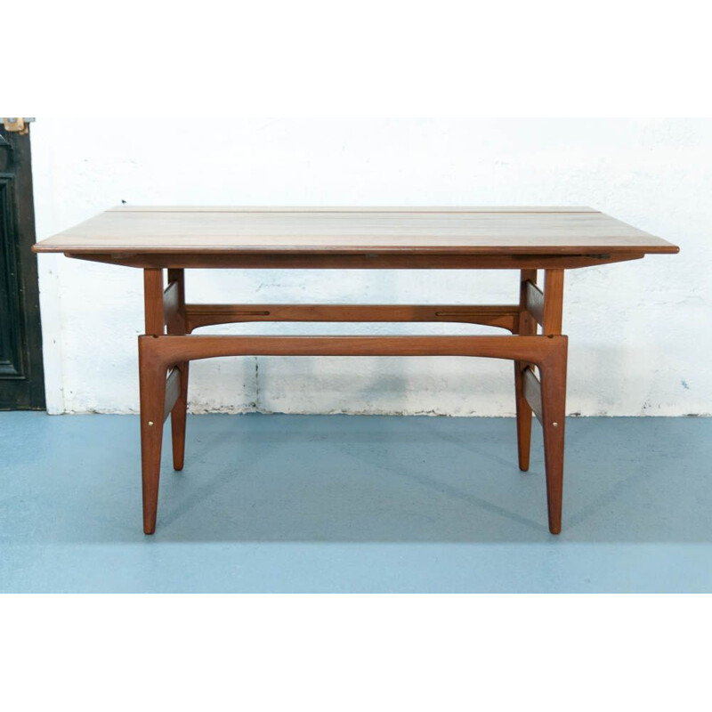 Table basse Danoise modulable en table à repas, 1962