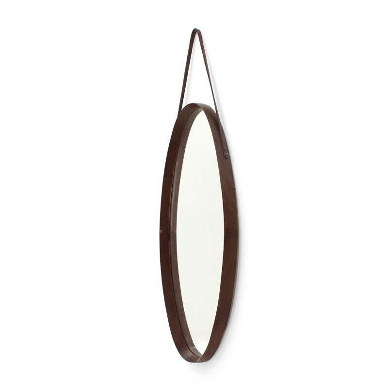 Italian mirror with teak frame