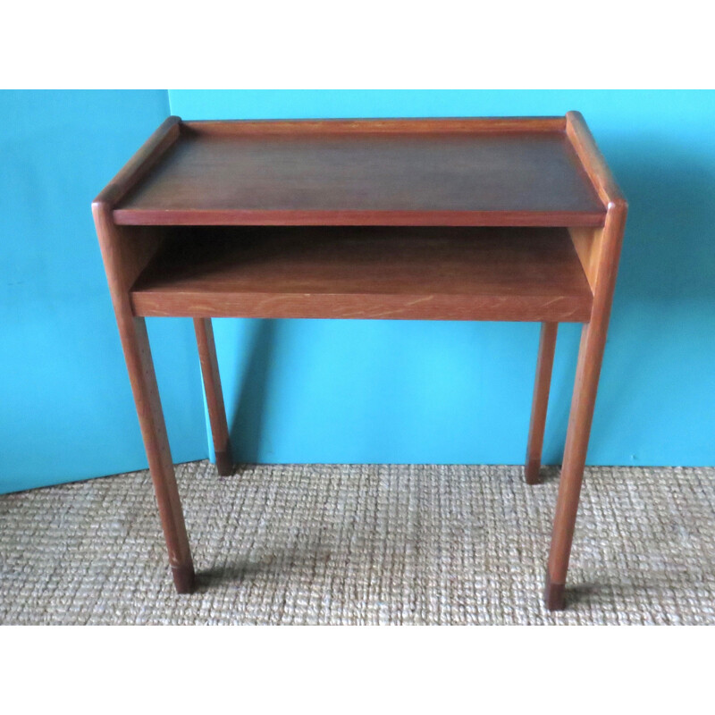 Console vintage scandinave pour SKM en chêne massif 1960