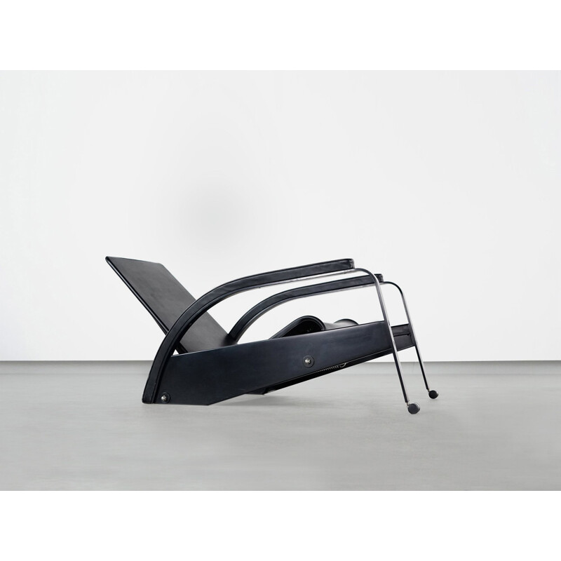Vintage Grand Repos armchair for Tecta in black leather and metal