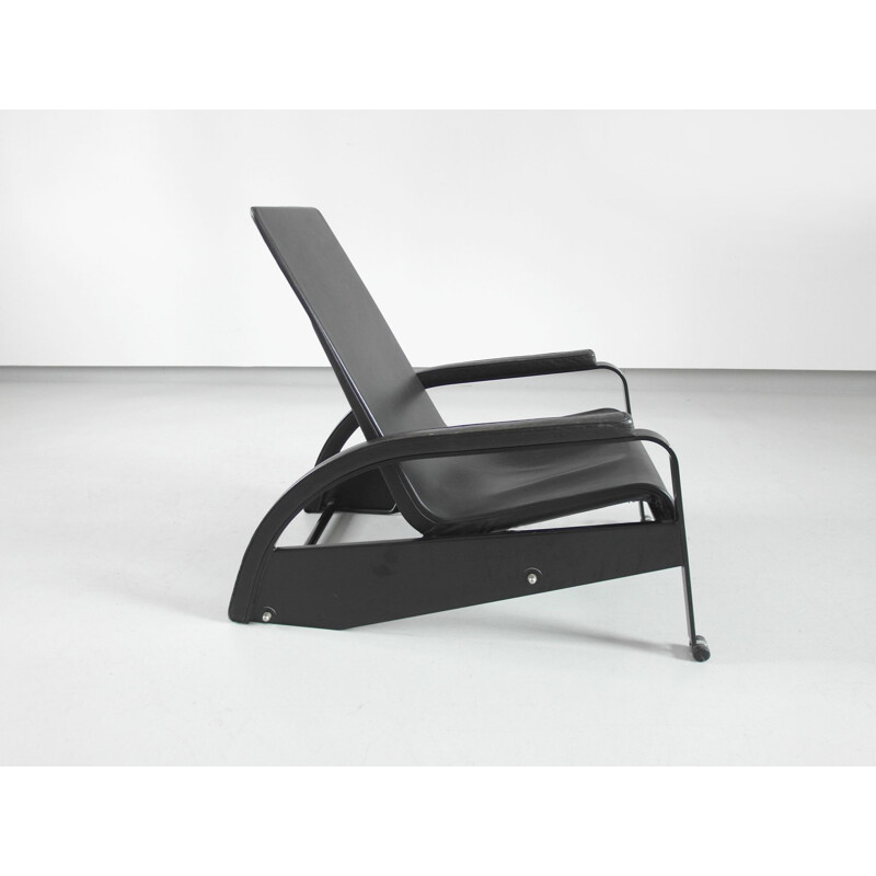 Vintage Grand Repos armchair for Tecta in black leather and metal