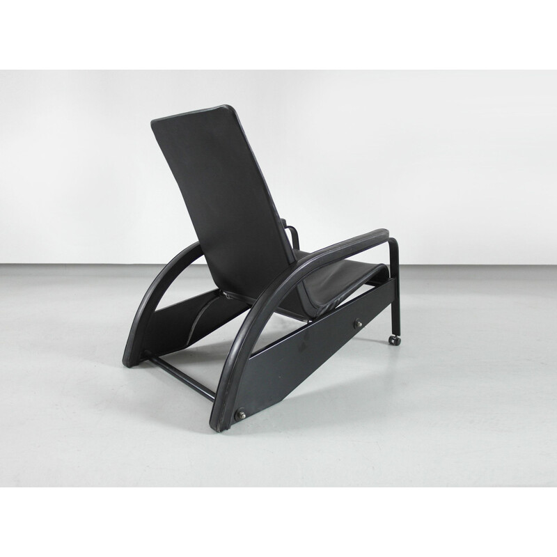 Vintage Grand Repos armchair for Tecta in black leather and metal