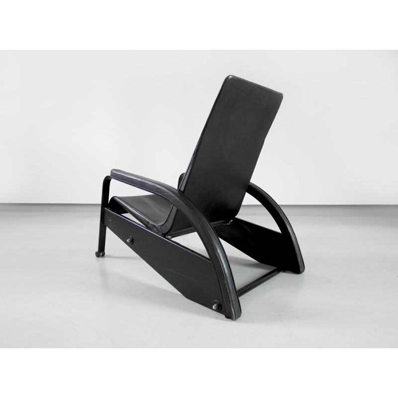 Vintage Grand Repos armchair for Tecta in black leather and metal