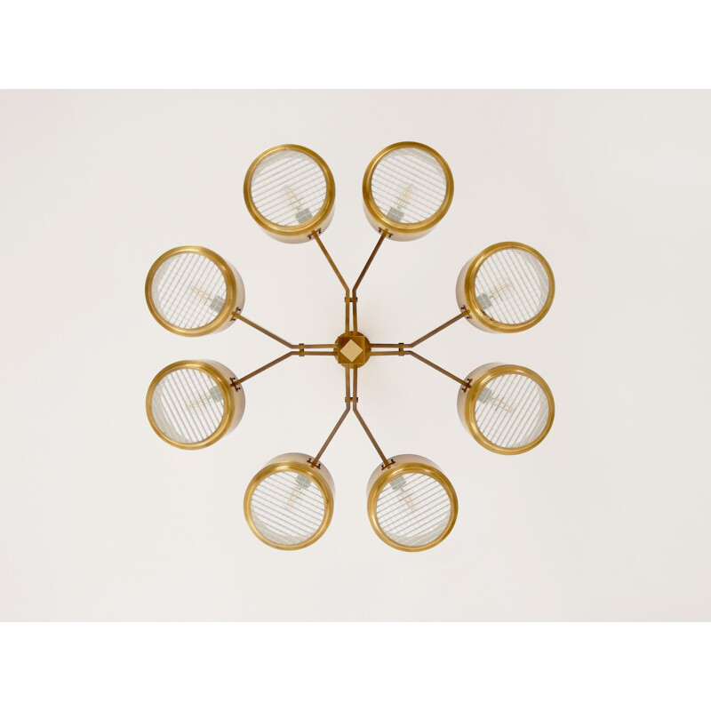 Vintage scandinavian Model 4938 chandelier in brass and plastic