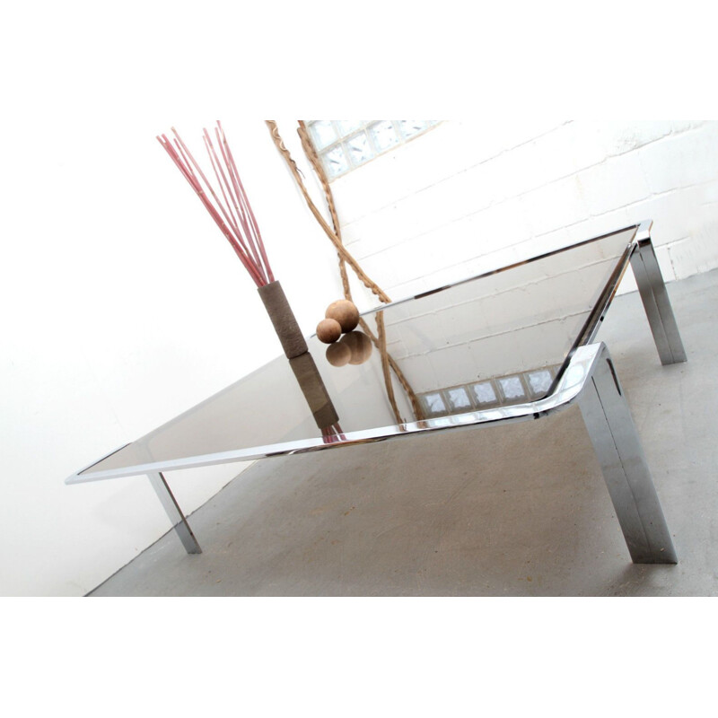 Vintage german coffee table in chromed metal 1970