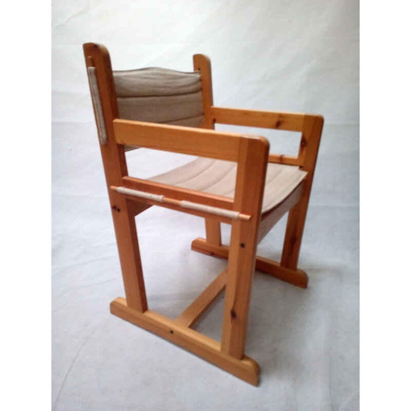 Fauteuil vintage par Karin Mobring en bois et tissu beige 1970