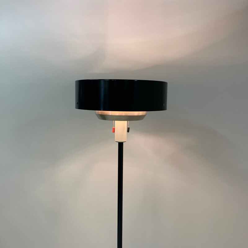 Vintage black floor lamp St 8619 by N.J. Hiemstra for Hiemstra Evolux, 1960