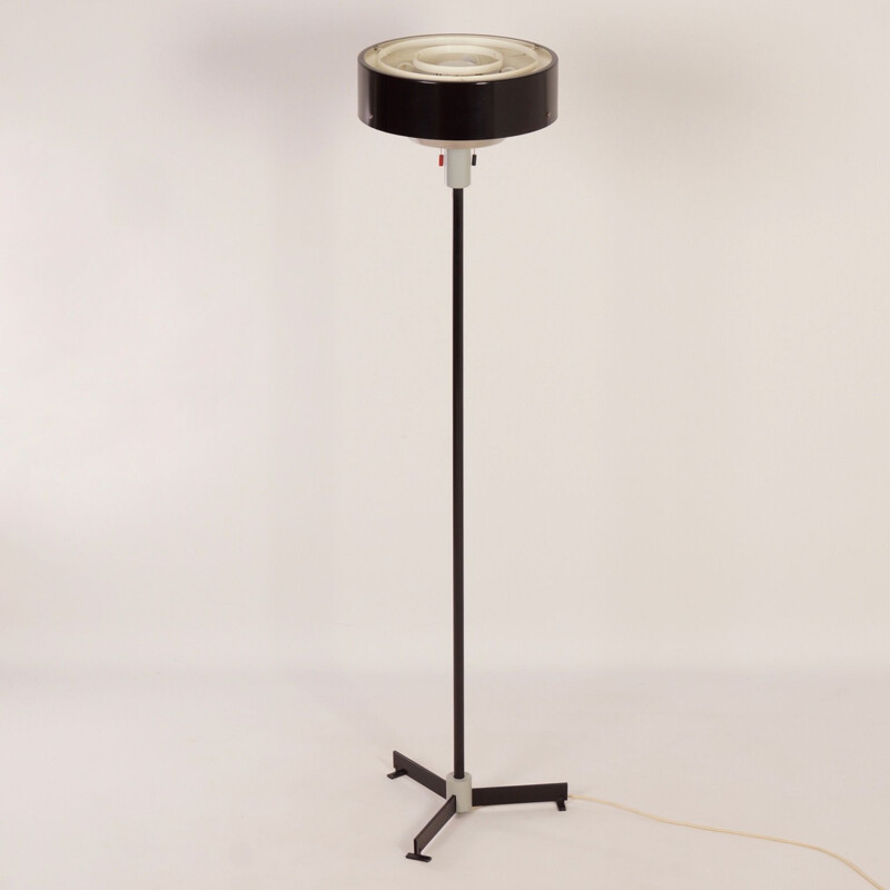 Vintage black floor lamp St 8619 by N.J. Hiemstra for Hiemstra Evolux, 1960