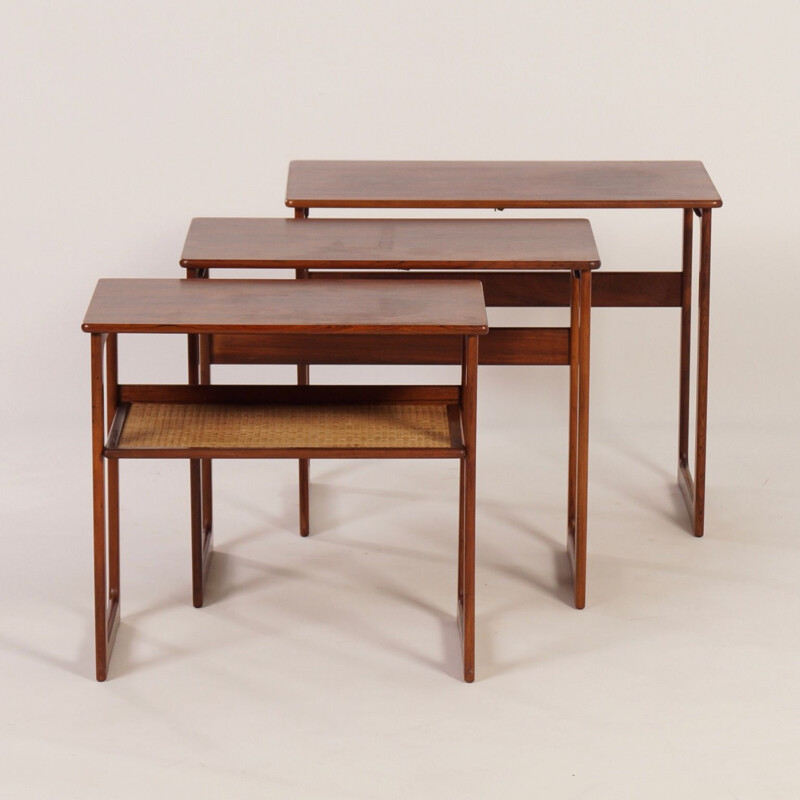 Danish Nesting Tables by Johannes Andersen & Illum Wikkelso for CFC Silkeborg, 1950s