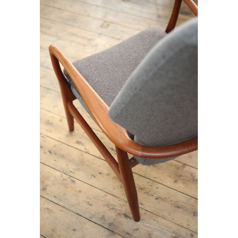 Danish Mid Century High Back Armchair by Madsen & Schubell for Bovenkamp