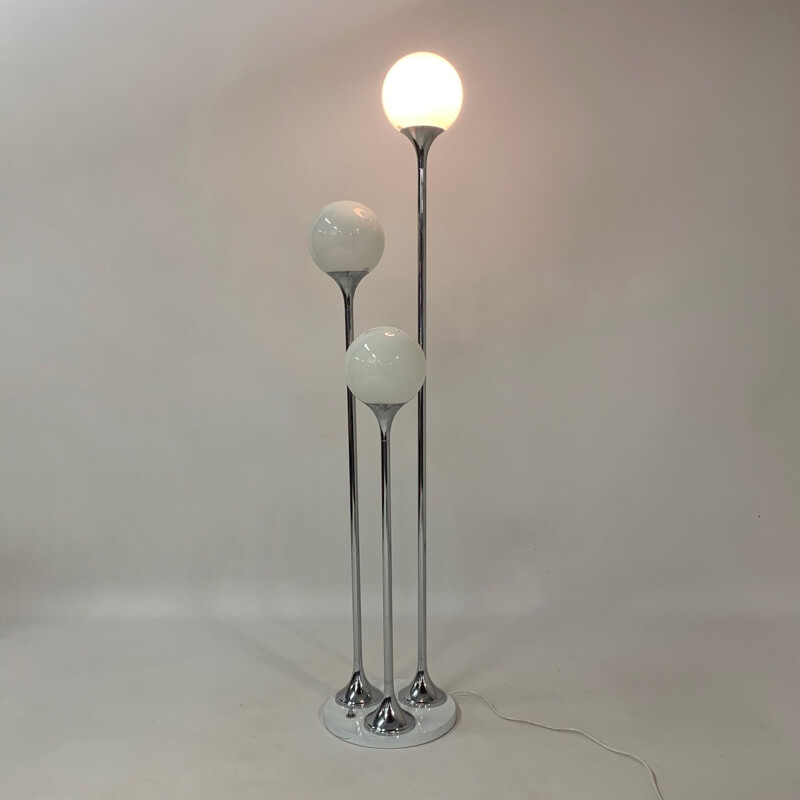 Lampadaire vintage italien par Targetti Sankey en verre de Murano 1970